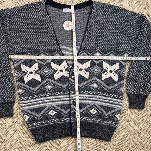 Vintage 90s Grandpa Cardigan Sweater J.J. Cochran - Size Large - Picture 6 of 6